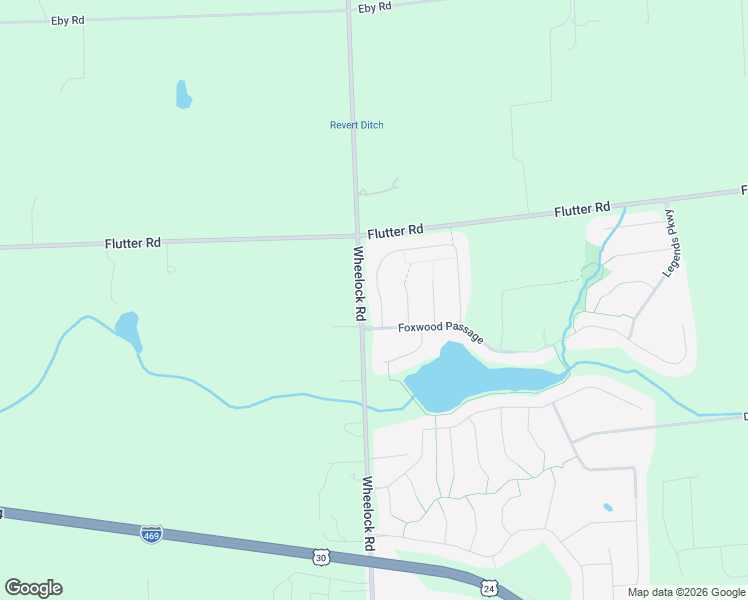 map of restaurants, bars, coffee shops, grocery stores, and more near 8705 Pinsley Way in Fort Wayne