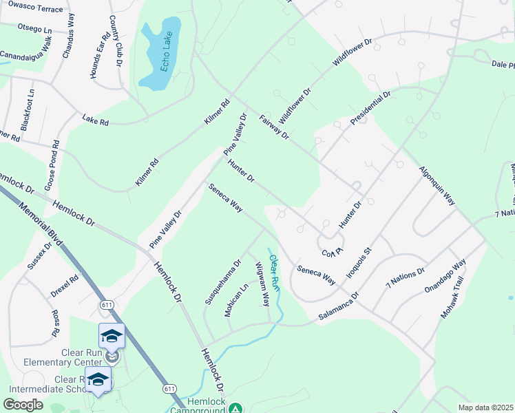 map of restaurants, bars, coffee shops, grocery stores, and more near 3111 Beaver Drive in Tobyhanna