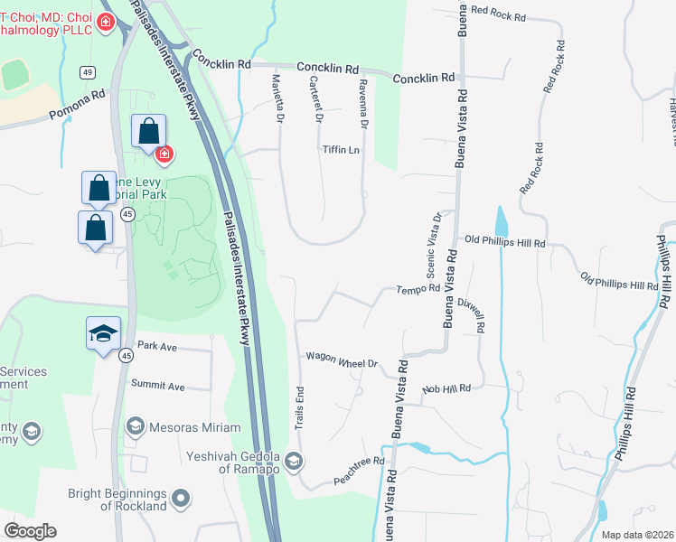 map of restaurants, bars, coffee shops, grocery stores, and more near 15 Doolin Road in New City
