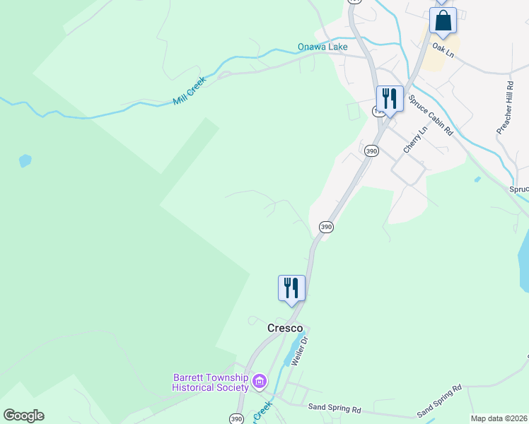 map of restaurants, bars, coffee shops, grocery stores, and more near Rich's Rd in Cresco