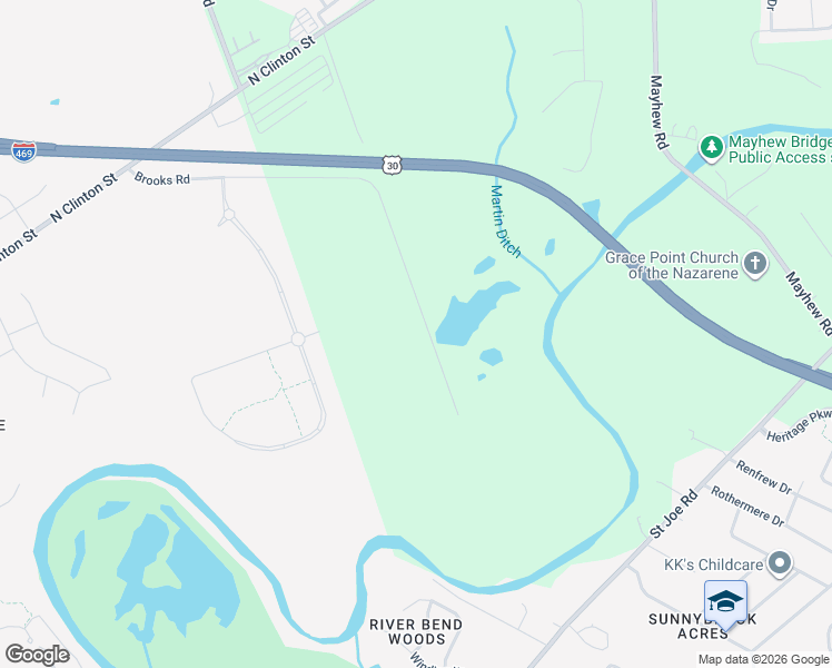 map of restaurants, bars, coffee shops, grocery stores, and more near 8501 Brooks Road in Fort Wayne