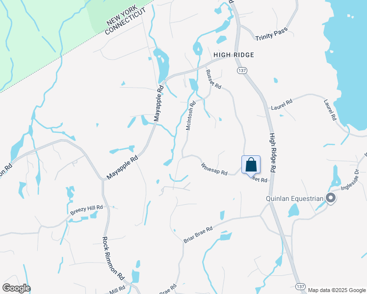 map of restaurants, bars, coffee shops, grocery stores, and more near 22 McIntosh Road in Stamford