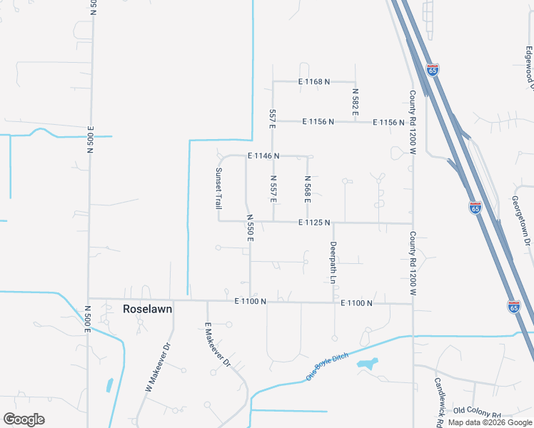 map of restaurants, bars, coffee shops, grocery stores, and more near 5556 East 1125 North in De Motte
