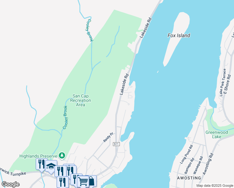 map of restaurants, bars, coffee shops, grocery stores, and more near in West Milford