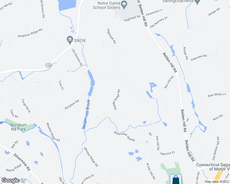 map of restaurants, bars, coffee shops, grocery stores, and more near 24 Saddle Ridge Road in Wilton