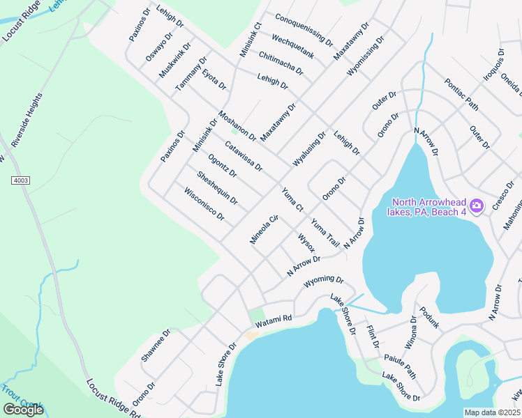 map of restaurants, bars, coffee shops, grocery stores, and more near 140 Wyalusing Drive in Monroe County