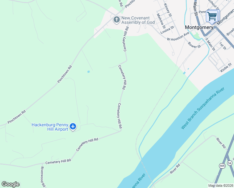 map of restaurants, bars, coffee shops, grocery stores, and more near 1284-1634 Cemetery Hill Road in Montgomery