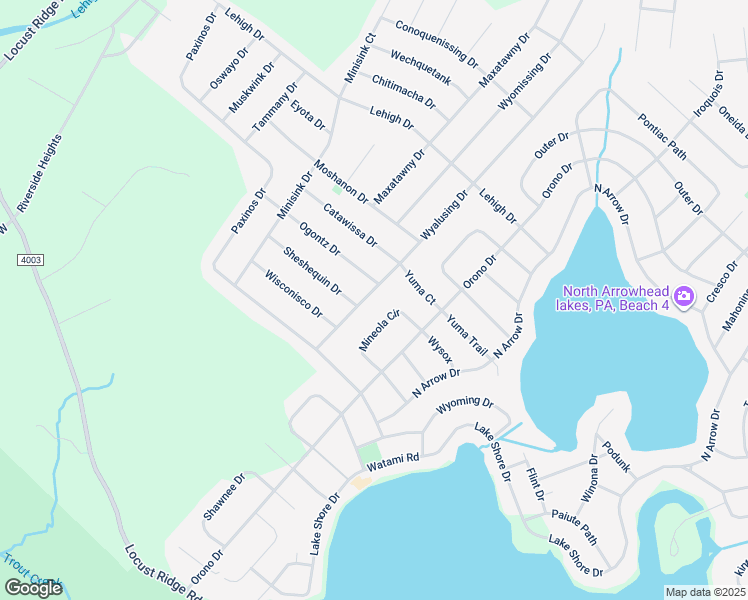map of restaurants, bars, coffee shops, grocery stores, and more near 140 Wyalusing Drive in Monroe County