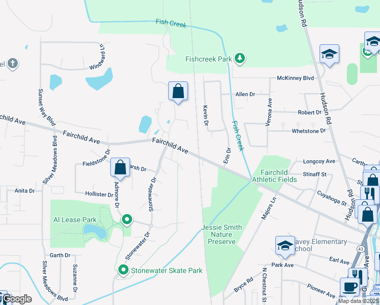 map of restaurants, bars, coffee shops, grocery stores, and more near 1056 Fairchild Avenue in Kent