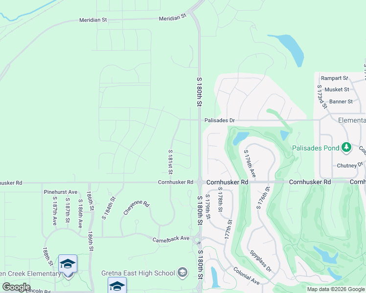 map of restaurants, bars, coffee shops, grocery stores, and more near 9508 179th Street in Omaha