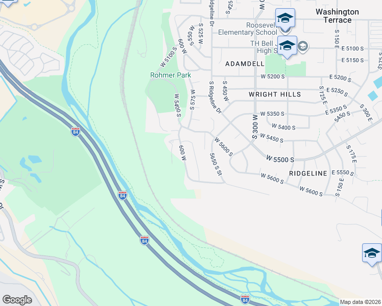 map of restaurants, bars, coffee shops, grocery stores, and more near 5495 South 575 West in Riverdale