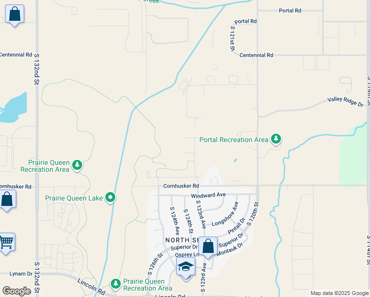 map of restaurants, bars, coffee shops, grocery stores, and more near 12355 Elk Ridge Cir in Papillion