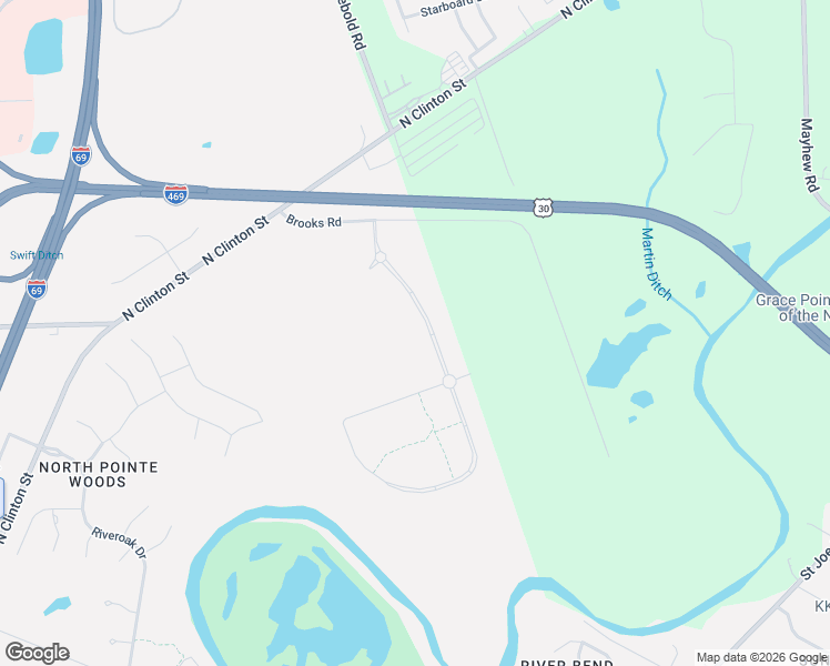 map of restaurants, bars, coffee shops, grocery stores, and more near 9101 Brooks Road in Fort Wayne