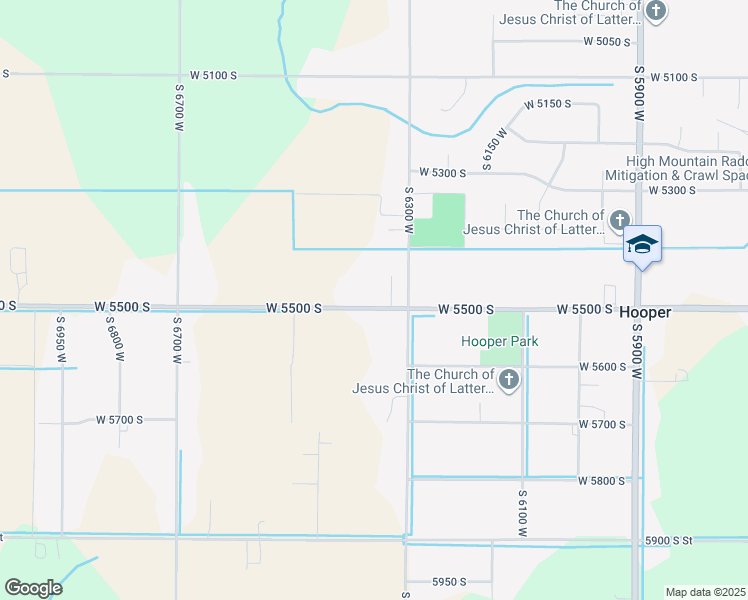 map of restaurants, bars, coffee shops, grocery stores, and more near 6360 West 5500 South in Hooper