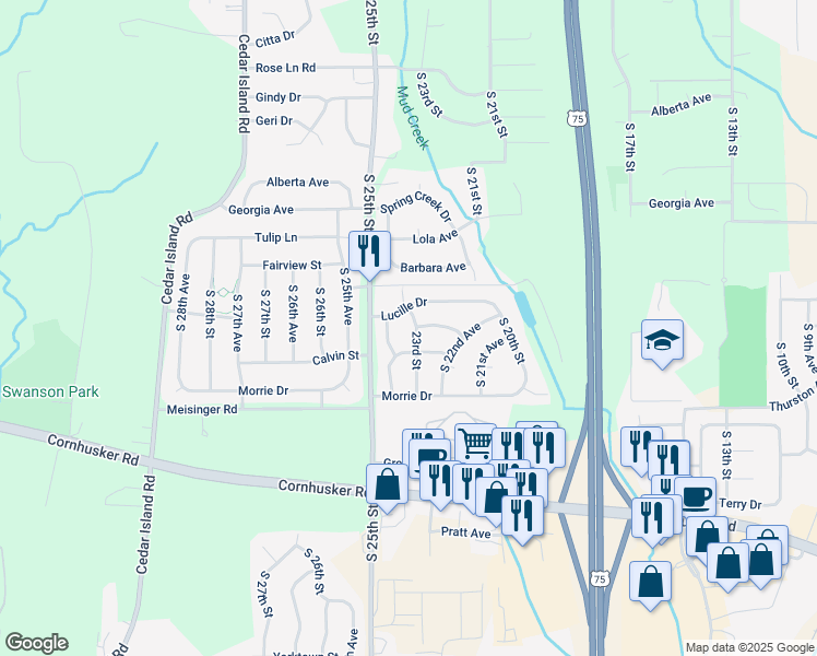 map of restaurants, bars, coffee shops, grocery stores, and more near 9604 23rd Street in Bellevue