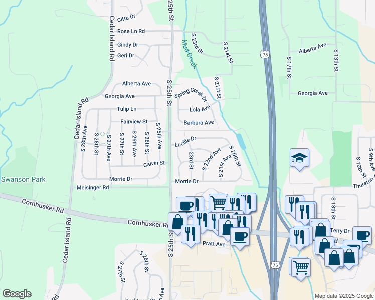 map of restaurants, bars, coffee shops, grocery stores, and more near 9604 23rd Street in Bellevue