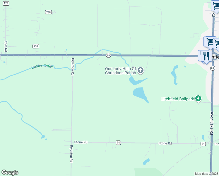 map of restaurants, bars, coffee shops, grocery stores, and more near in Litchfield