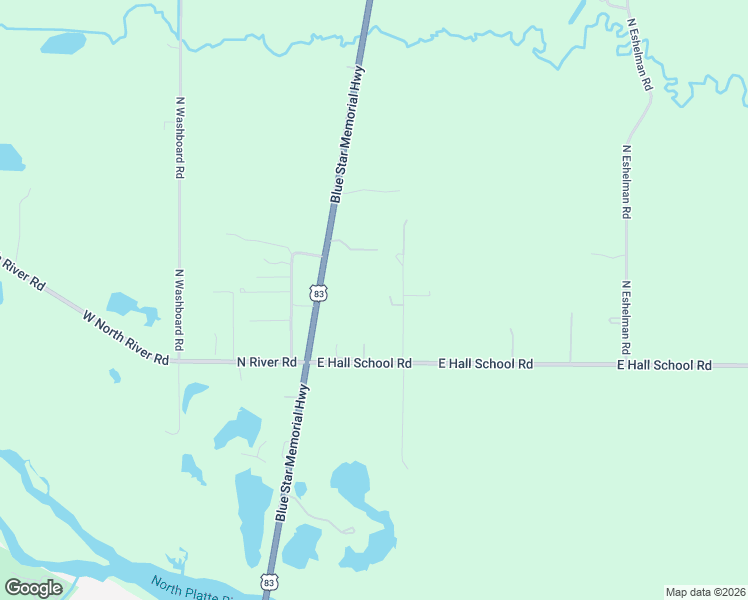 map of restaurants, bars, coffee shops, grocery stores, and more near 3528 North Cattail Road in North Platte