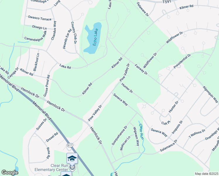 map of restaurants, bars, coffee shops, grocery stores, and more near 2154 Pine Valley Drive in Monroe County