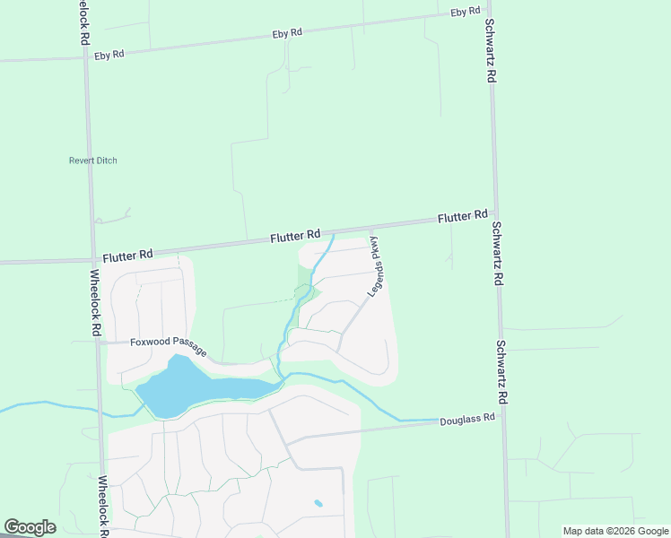 map of restaurants, bars, coffee shops, grocery stores, and more near 10205 Chambord Knoll in Fort Wayne