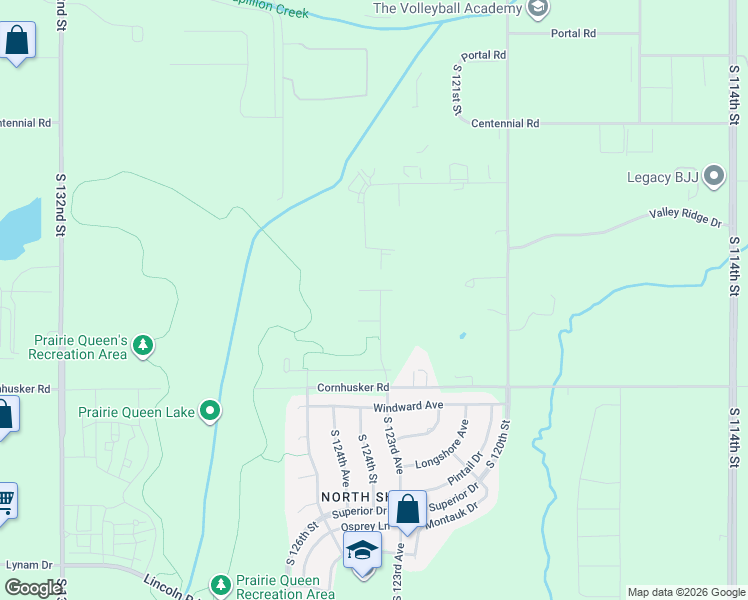 map of restaurants, bars, coffee shops, grocery stores, and more near 12355 Elk Ridge Cir in Papillion