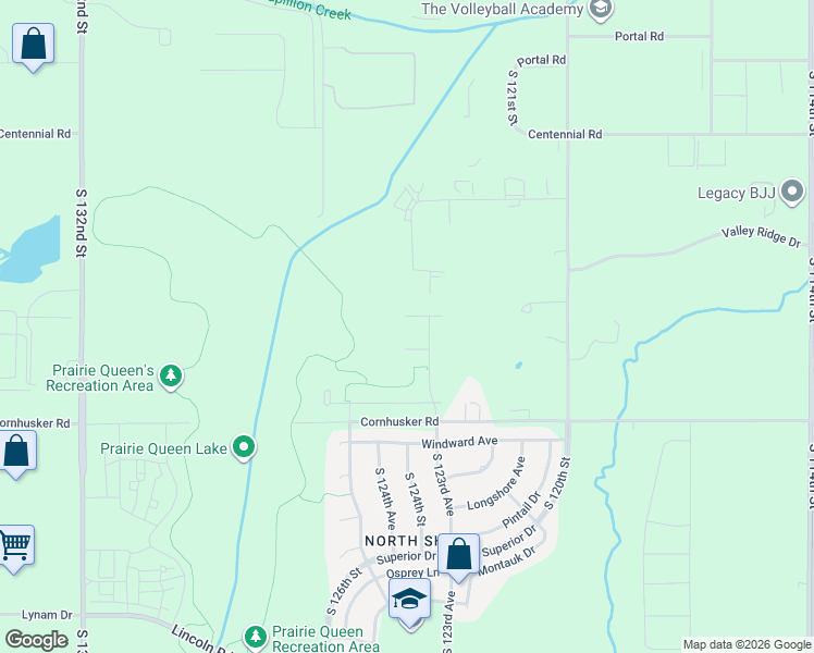 map of restaurants, bars, coffee shops, grocery stores, and more near 12355 Elk Ridge Cir in Papillion