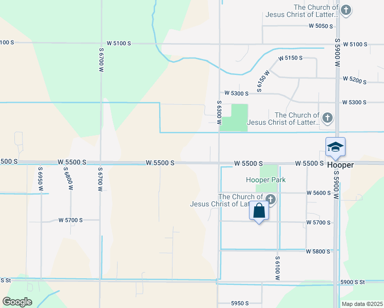 map of restaurants, bars, coffee shops, grocery stores, and more near 6422 West 5500 South in Hooper