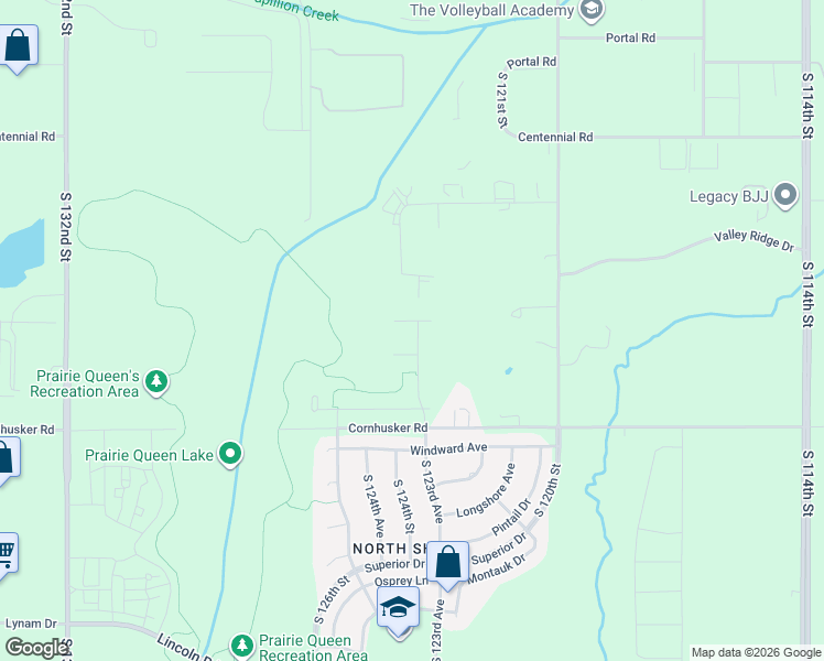 map of restaurants, bars, coffee shops, grocery stores, and more near 12355 Elk Ridge Cir in Papillion