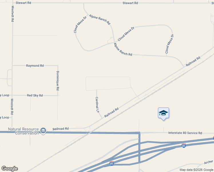 map of restaurants, bars, coffee shops, grocery stores, and more near 16348 Anna Loop in Cheyenne