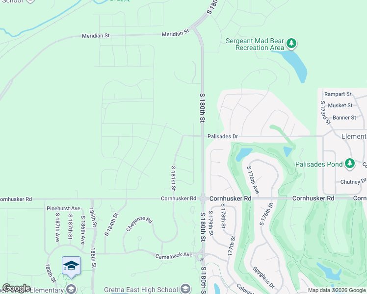 map of restaurants, bars, coffee shops, grocery stores, and more near 9508 179th Street in Omaha