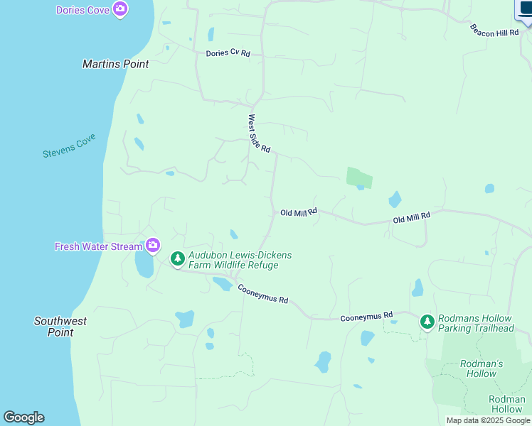 map of restaurants, bars, coffee shops, grocery stores, and more near 875 West Side Road in New Shoreham