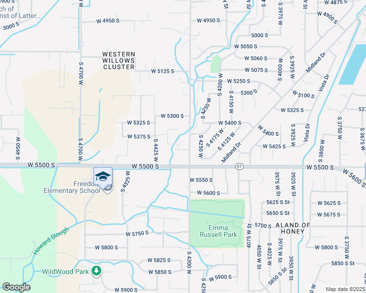 map of restaurants, bars, coffee shops, grocery stores, and more near 4324 West 5500 South in Roy