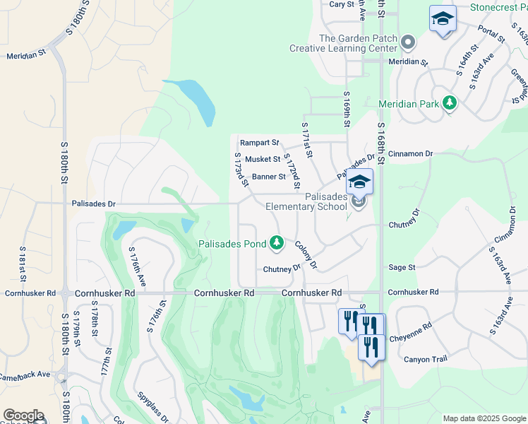 map of restaurants, bars, coffee shops, grocery stores, and more near in Omaha