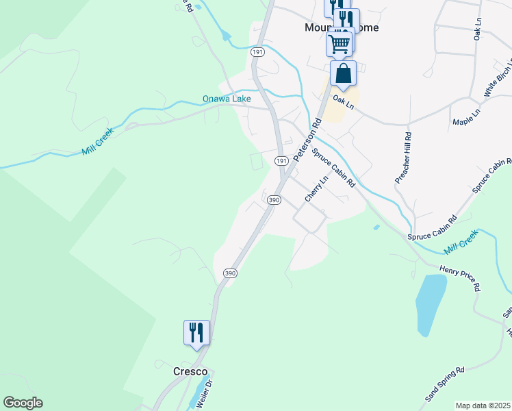 map of restaurants, bars, coffee shops, grocery stores, and more near Hewings Road in Cresco