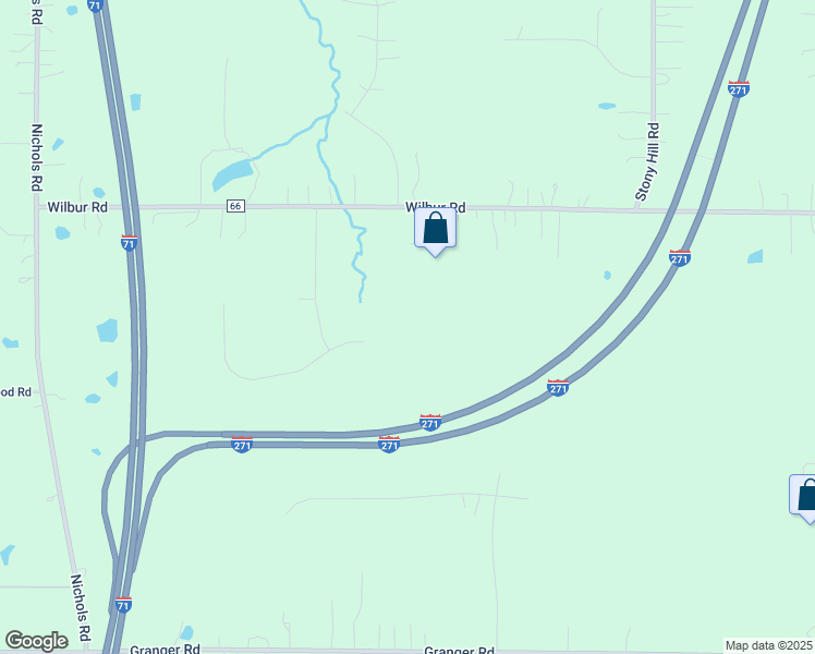 map of restaurants, bars, coffee shops, grocery stores, and more near 2448 Wilbur Road in Medina