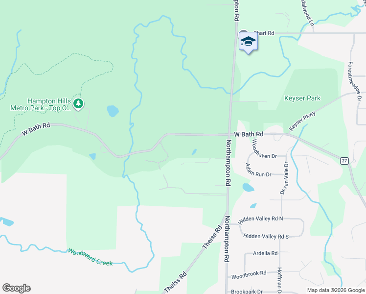 map of restaurants, bars, coffee shops, grocery stores, and more near 990 West Bath Road in Cuyahoga Falls