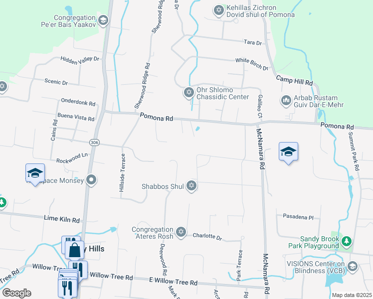 map of restaurants, bars, coffee shops, grocery stores, and more near 6 Forest Lane in Suffern