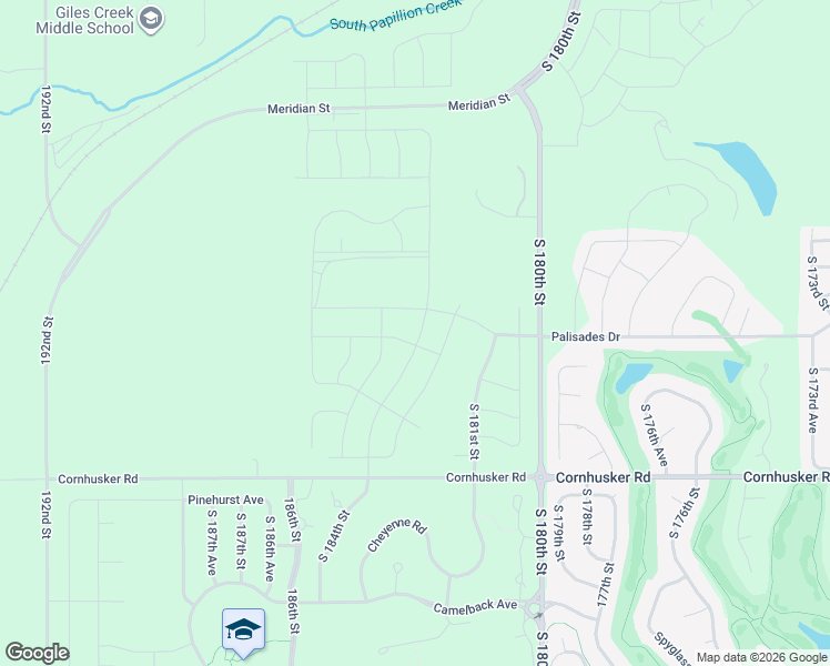 map of restaurants, bars, coffee shops, grocery stores, and more near 18302 Cornhusker Road in Omaha