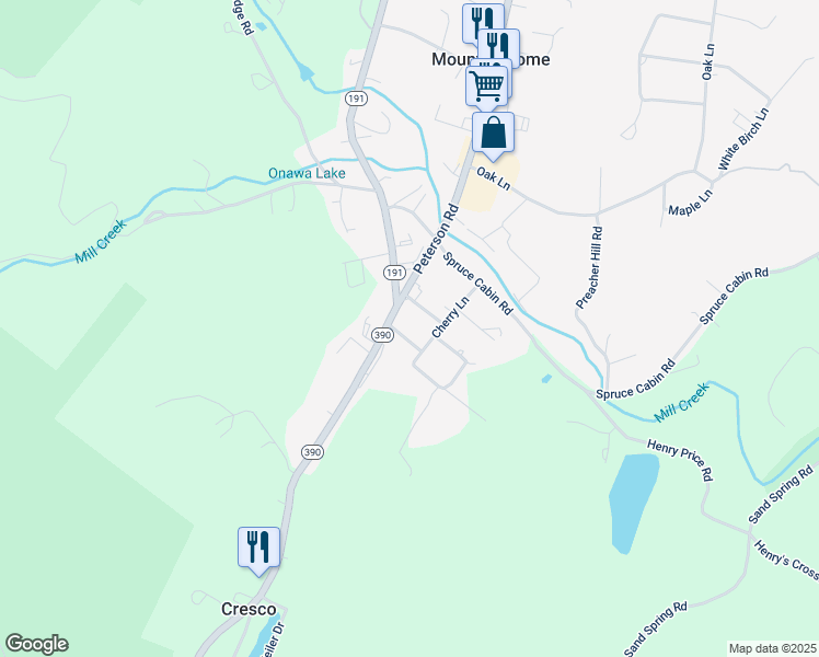 map of restaurants, bars, coffee shops, grocery stores, and more near 1509 Pine Street in Cresco