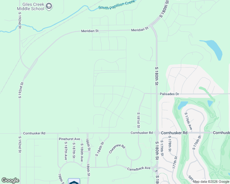 map of restaurants, bars, coffee shops, grocery stores, and more near 18302 Cornhusker Road in Omaha