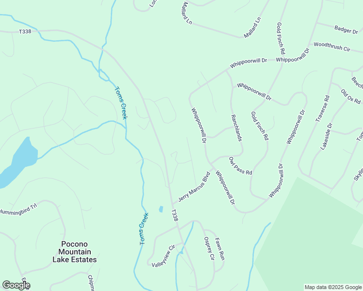 map of restaurants, bars, coffee shops, grocery stores, and more near 349 Ranchlands in Bushkill