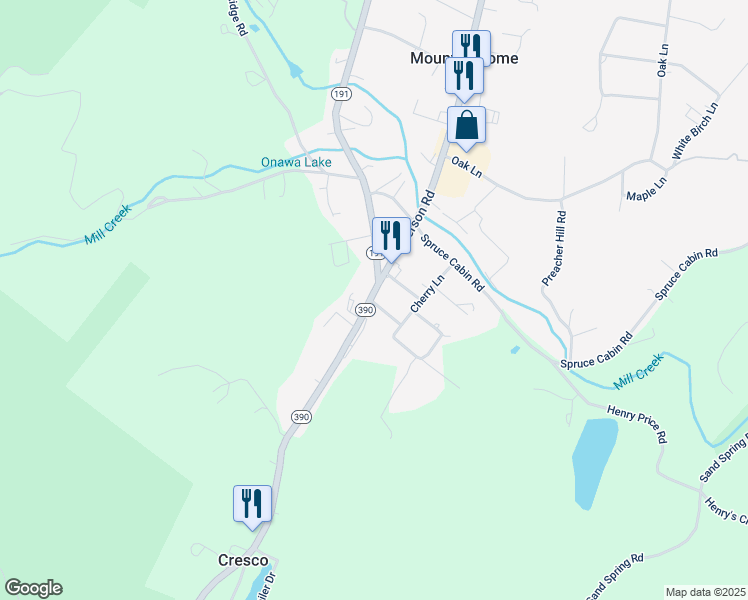 map of restaurants, bars, coffee shops, grocery stores, and more near 6667 Highway 191 in Cresco