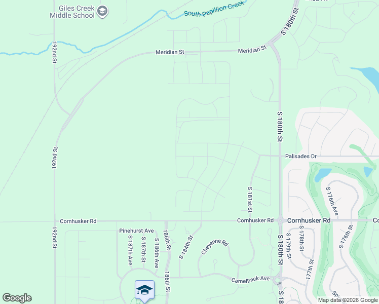 map of restaurants, bars, coffee shops, grocery stores, and more near 18302 Cornhusker Road in Omaha