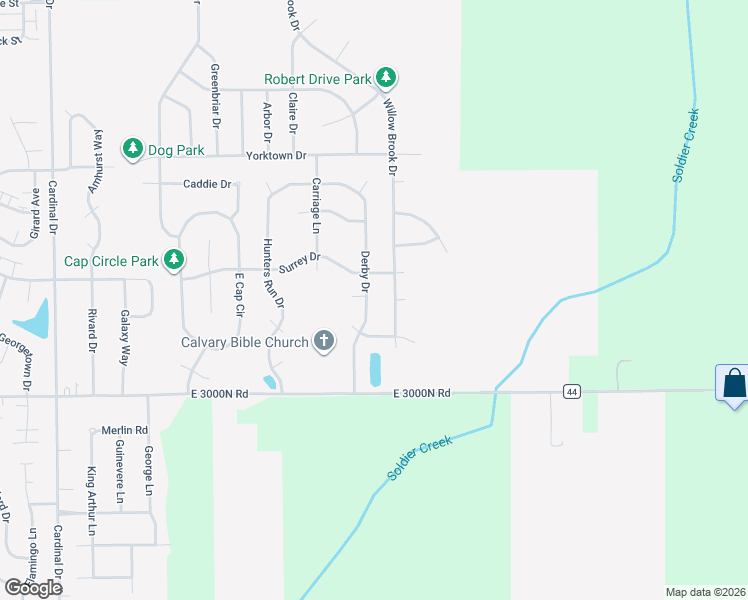 map of restaurants, bars, coffee shops, grocery stores, and more near 1488 Derby Drive in Bourbonnais
