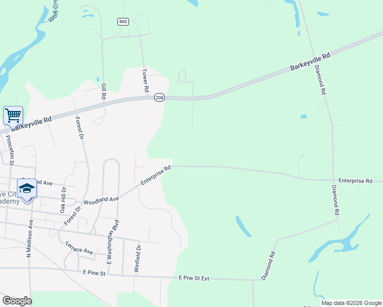 map of restaurants, bars, coffee shops, grocery stores, and more near 777 Enterprise Road in Grove City