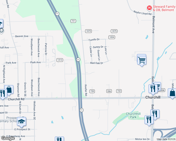 map of restaurants, bars, coffee shops, grocery stores, and more near 959 Keefer Rd in Girard