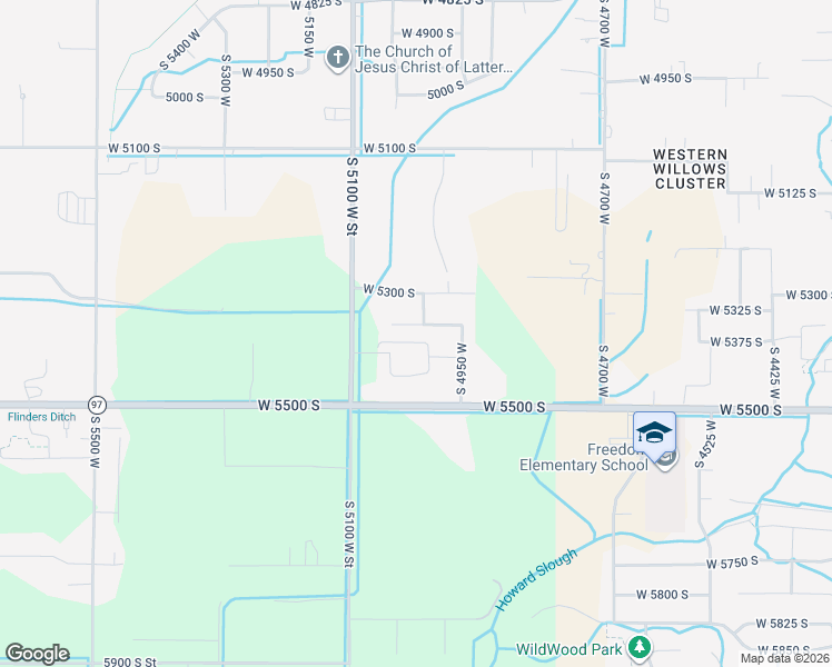 map of restaurants, bars, coffee shops, grocery stores, and more near 5009 West 5350 South in Hooper