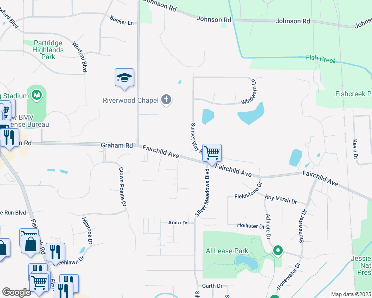 map of restaurants, bars, coffee shops, grocery stores, and more near 1323 Sunset Way Circle in Kent