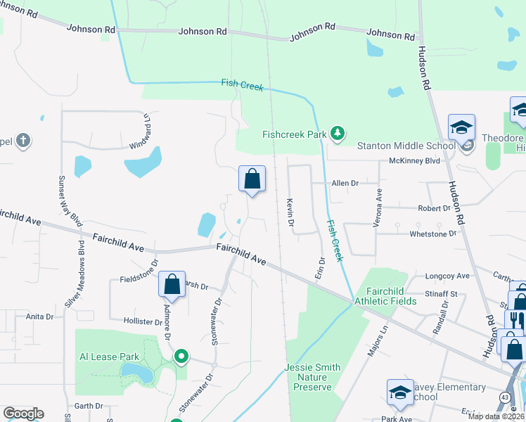 map of restaurants, bars, coffee shops, grocery stores, and more near 985 Bruce Drive in Kent