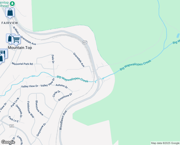 map of restaurants, bars, coffee shops, grocery stores, and more near 171 Gracedale Avenue in Mountain Top